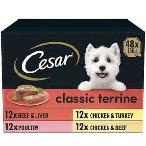 48 x 150g Cesar Classics Adult Wet Dog Food Trays - Mixed Loaf Selection