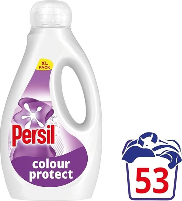 Persil Colour Laundry Washing Liquid Detergent keeps colours bright outstanding stain removal in quick & cold washes 53 washes (1.431 L)
