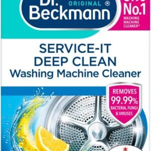 Dr. Beckmann Service-It Deep Clean Washing Machine Cleaner 250g – Removes Odours & Bacteria | Lemon Fresh
